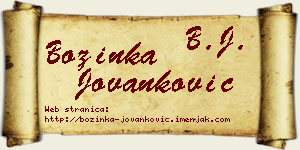 Božinka Jovanković vizit kartica